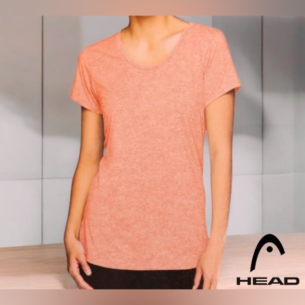 HEAD, Active Short Sleeved Tee Women's, Large, Peach 🏃♀️➡️